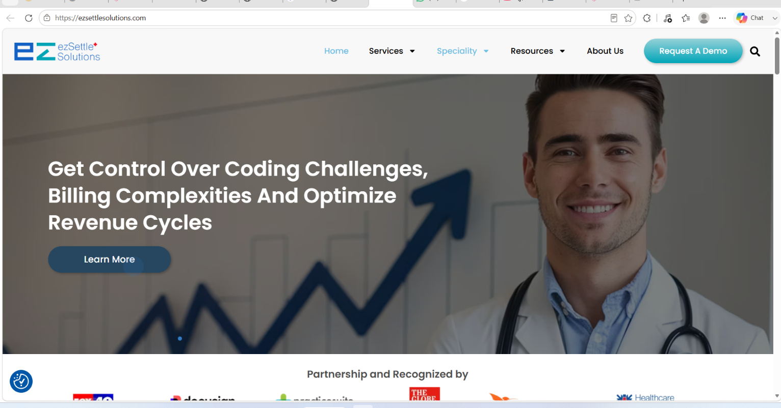 EZ Settle Solutions homepage preview